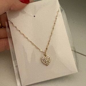 Dry Goods Gold Heart Necklace with Crystal Accents